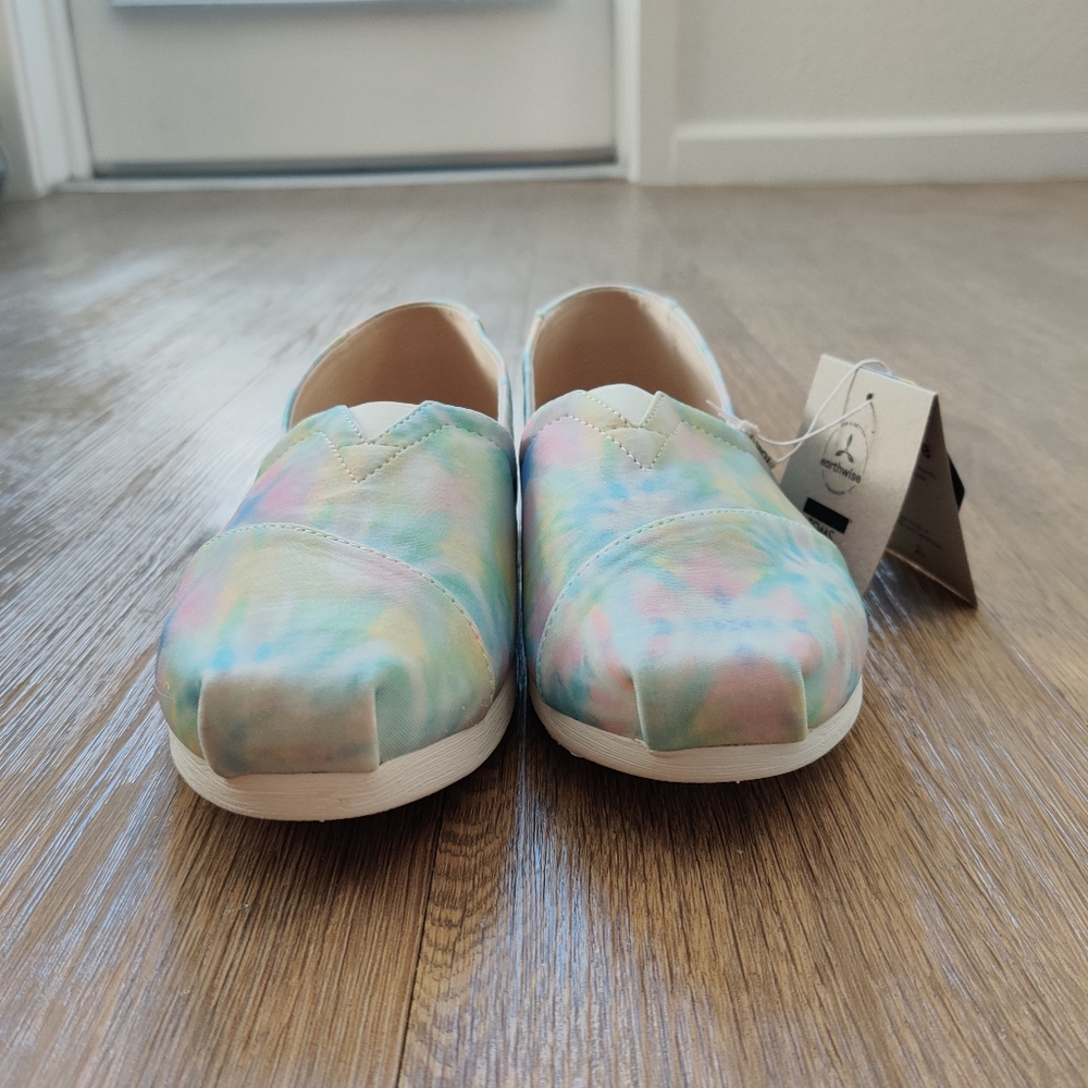 TOMS Alpargata Multicolored Pastel Tie Dye Slip On Canvas Sneaker - Picture 7 of 13